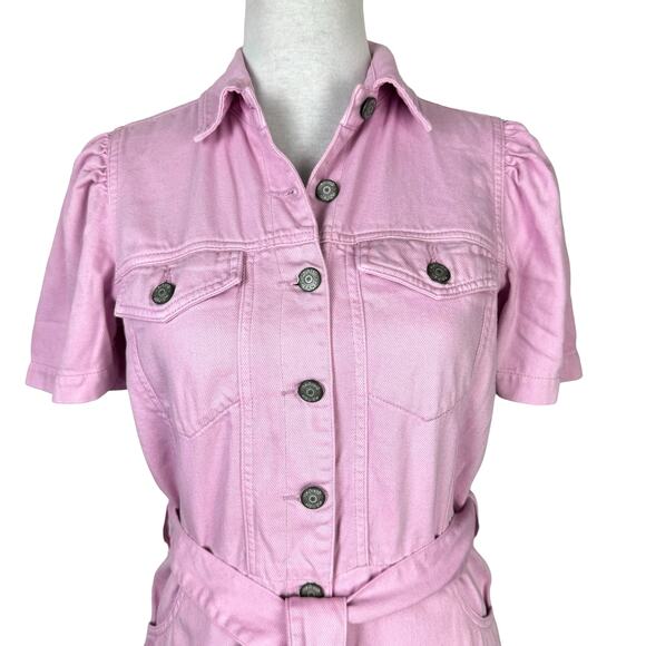 Boyish by HER The Vincent Lilac Pink Denim Utility Coverall Boiler Suit Jumpsuit - Picture 3 of 7